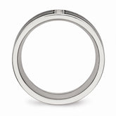 Sophia Jewelers Polished Black IP-Plated Stainless Steel CZ Wedding Band